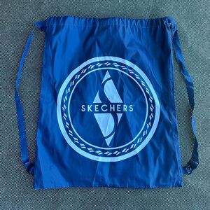 Sketchers Drawstring Backpack - Navy Blue Polyester 17”x19.5”